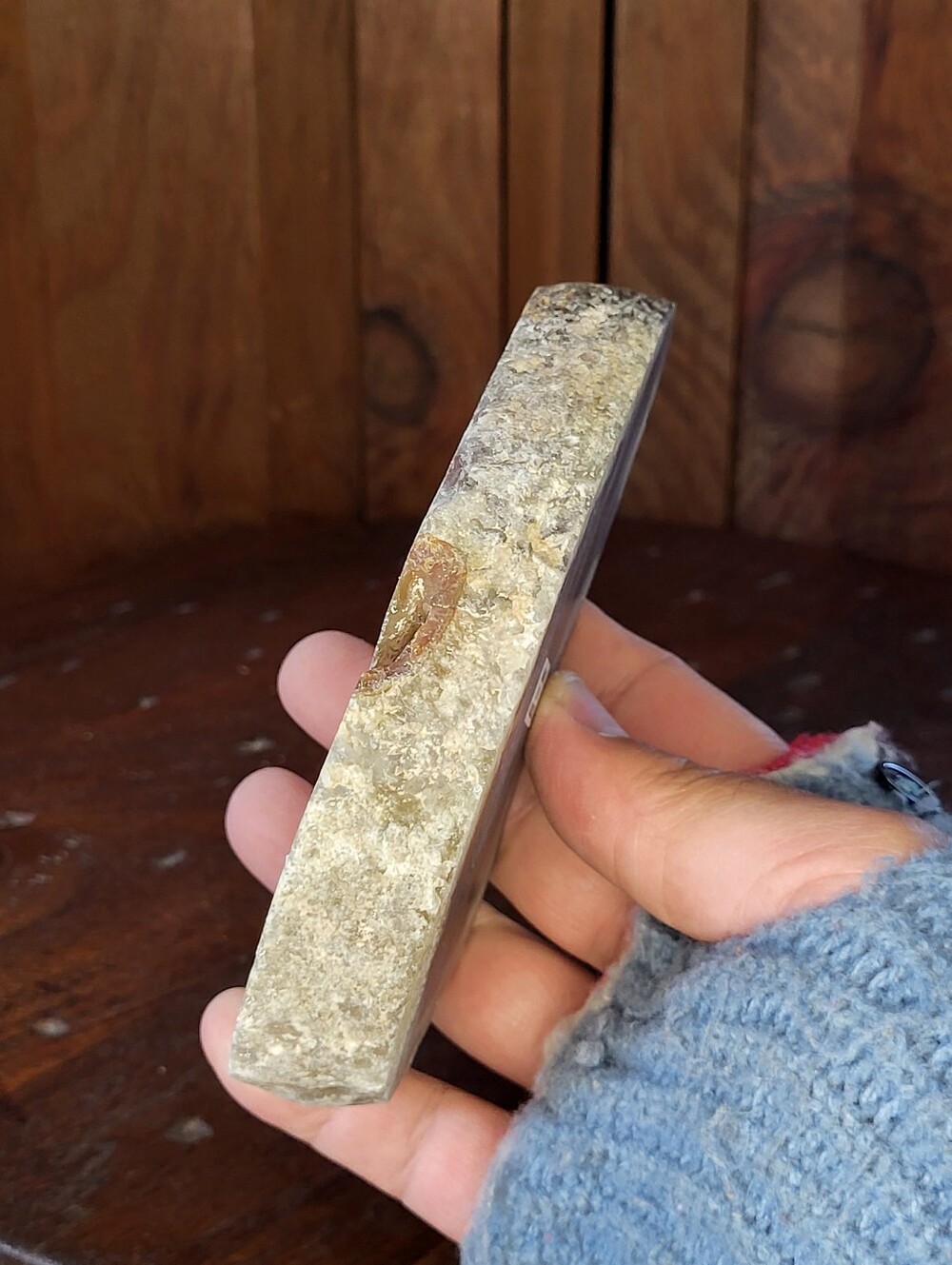 Polished Agate Geode Slice - Amber Brown Glow - Picture 8 of 12
